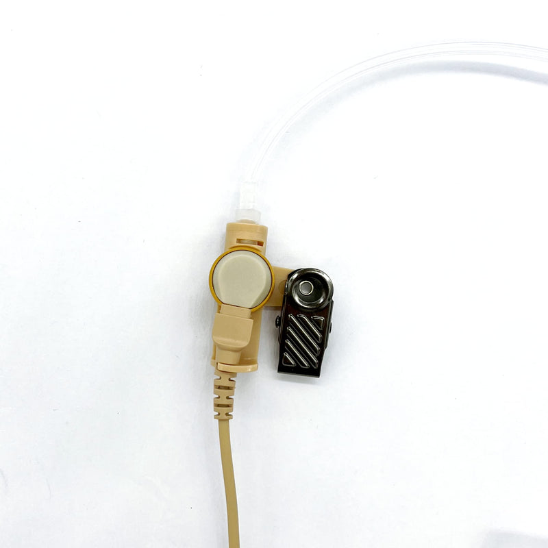  [AUSTRALIA] - WODASEN 3.5mm Listen Only Walkie Talkie Beige Earpiece No PTT Mic Acoustic Tube Replaceable Receiver Two Way Radio Headset for Police Surveillance Law Enforcement 1 Pin Single Jack Audio Kit