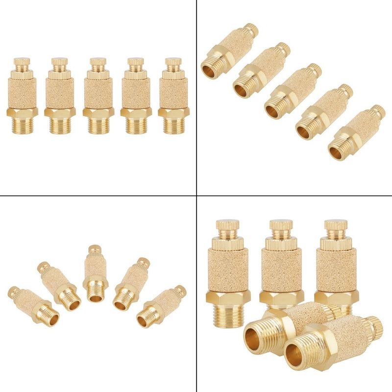  [AUSTRALIA] - Oumefar 5pcs Pneumatic Silencer Brass Air Flow Speed Control Exhaust Silencer 1/8 BSP Male Thread Silencer