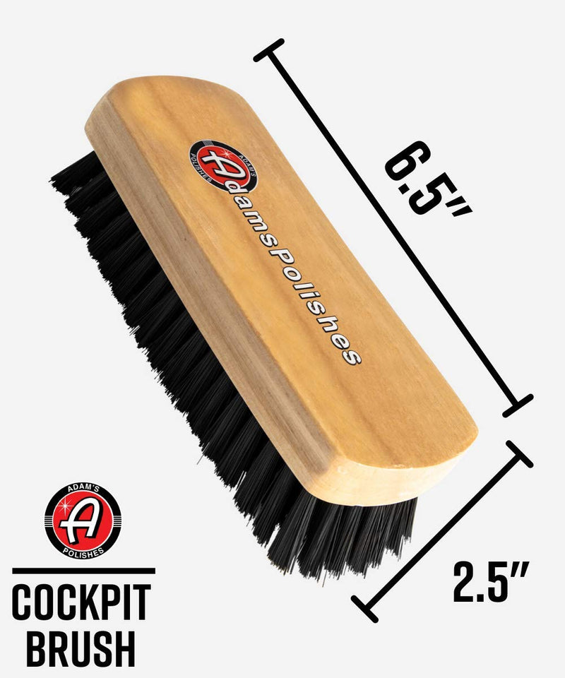  [AUSTRALIA] - Adam’s Cockpit Detailing Brush - Car Cleaning Brush | Scrub Brush for Interior Leather Cleaner Carpet Upholstery Fabric Shoe Sofa Shower Bathroom Pet | Car Wash Kit - Car Cleaning Supplies Full-Size