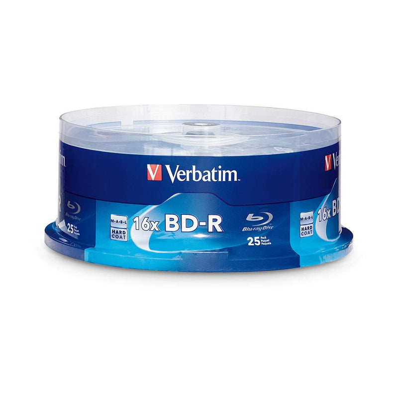  [AUSTRALIA] - Verbatim BD-R 25GB 16X Blu-ray Recordable Media Disc - 25 Pack Spindle & CD/DVD Paper Sleeves-with Clear Window 100pk 25pk Spindle Media Disc + Paper Sleeves