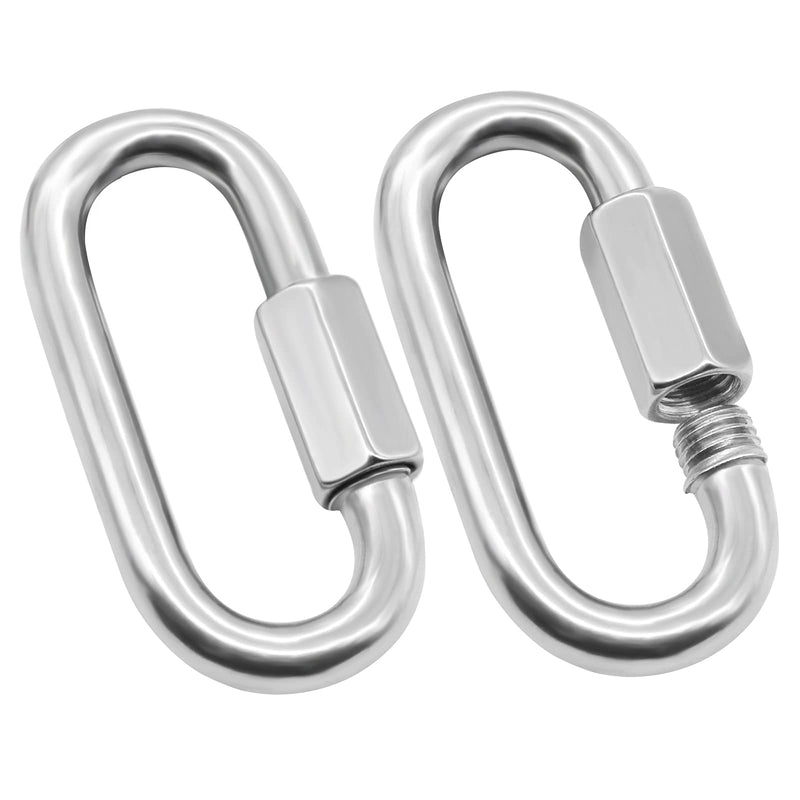  [AUSTRALIA] - Anvin 2 Pack Quick Link M8 5/16 Inch Heavy Duty Carabiner D Shape Chain Links 1500LB Capacity Repair Utility Links Safety Chain Connector for Camping Outdoor Equipment Locking Hammocks Harness Leash M8 2 Pack