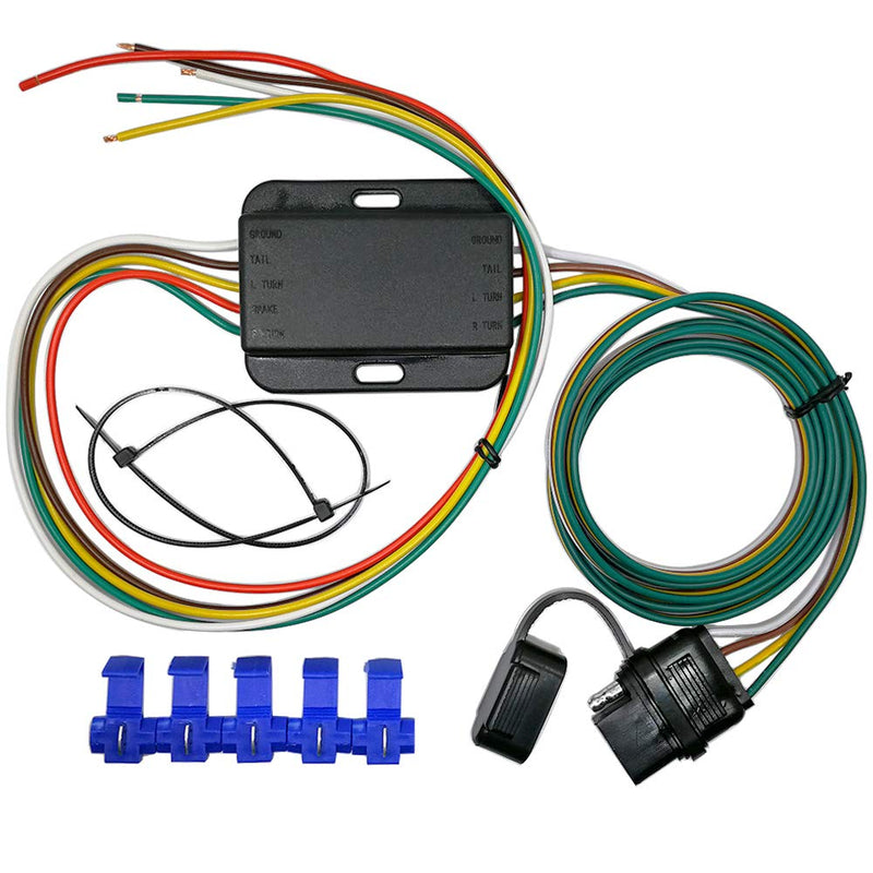  [AUSTRALIA] - CARROFIX LED Compatible Taillight Converter with 20" Inches Leads and 60" Inches 4-Wire Flat Extension Vehicle End Connector