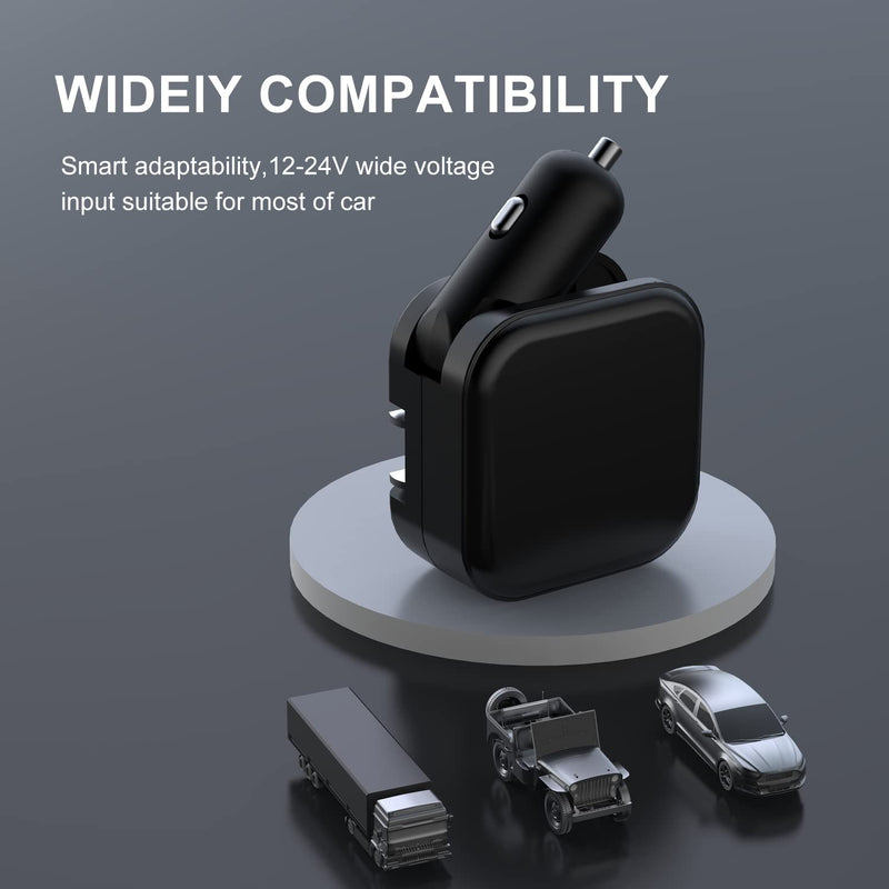  [AUSTRALIA] - USB Wall Car Charger Combo, 2.1A 2 in 1 Dual Port USB Car Travel Charger Adapter Foldable Plug Compatible iPhone 13 12 11 Pro Max XS 8 7 6 Plus iPad Samsung Galaxy S21 S20 S10 S9 HTC LG Pixel Kindle