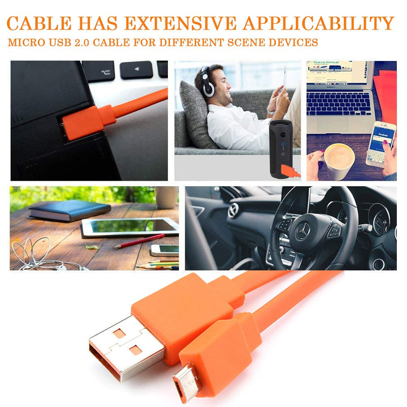 ToBySome Micro USB Fast Power Charging Charger Cable Cord Compatible with JBL Wireless Speaker Logitech UE Boom Android Phones 3.3ft (Orange) - LeoForward Australia