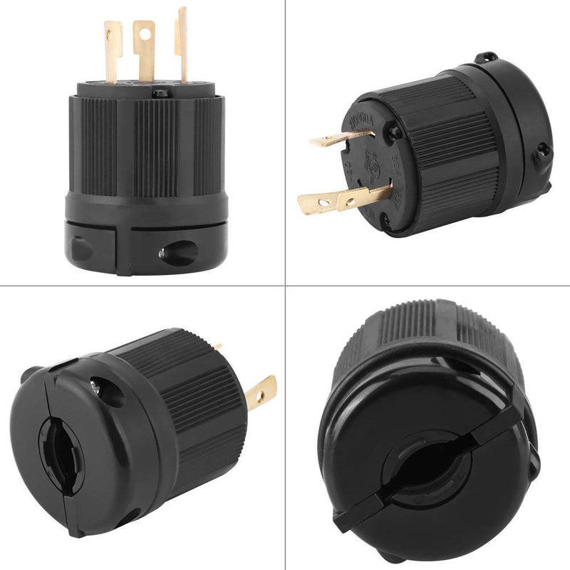  [AUSTRALIA] - NEMA L5-30P 30 Amp 125 Volt Twist Lock Male Plug USA 3 Pole Industrial Grade Grounding 3-Prong Power Generator Plug