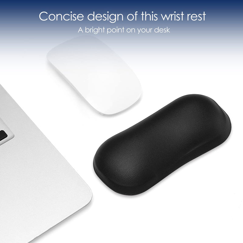  [AUSTRALIA] - ProElife Soft Wrist Rest Pad Small Ergonomic Gel Hand Support Mat with Anti-Slip Base, Comfortable Cute Hand Pillow Relief Hand’s Pain for Office Home Computer Laptop Notebook Mouse (Black) Black