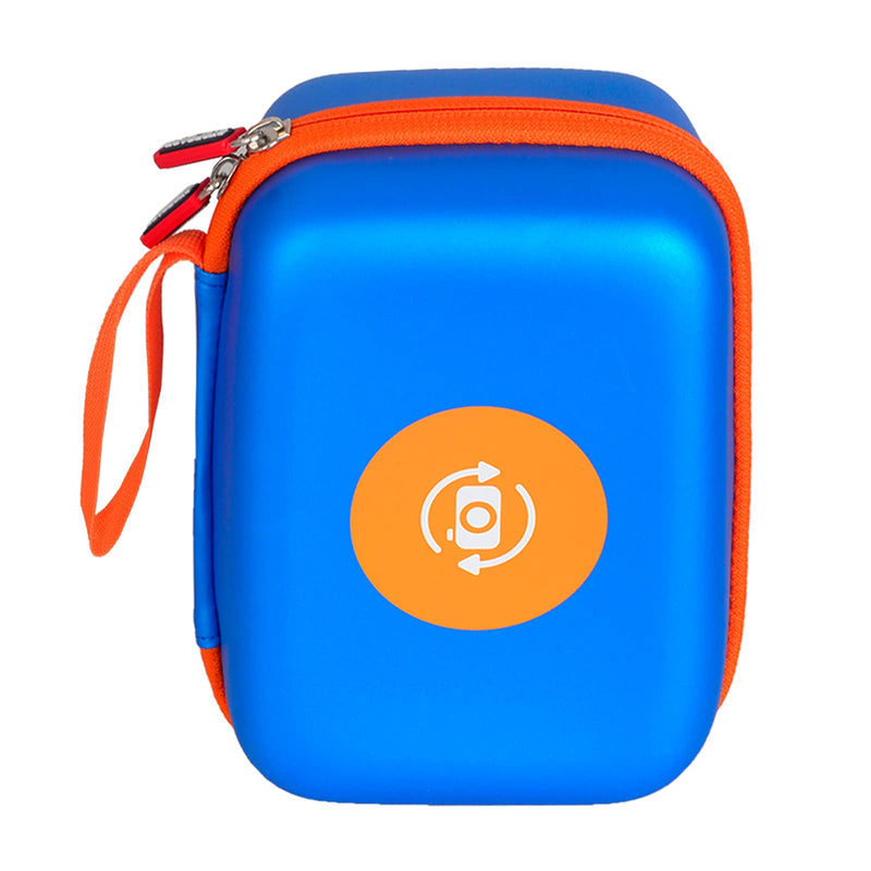  [AUSTRALIA] - BTOPCASE Hard PU EVA Carrying Protective Storage Cover Case for VTech Kidizoom Duo/Duo DX/Duo Deluxe/PrintCam/Twist/Pix Selfie Camera, (Blue PU-Blue Villus Interior with Orange Zipper) Blue PU-Blue villus interior with Orange zipper