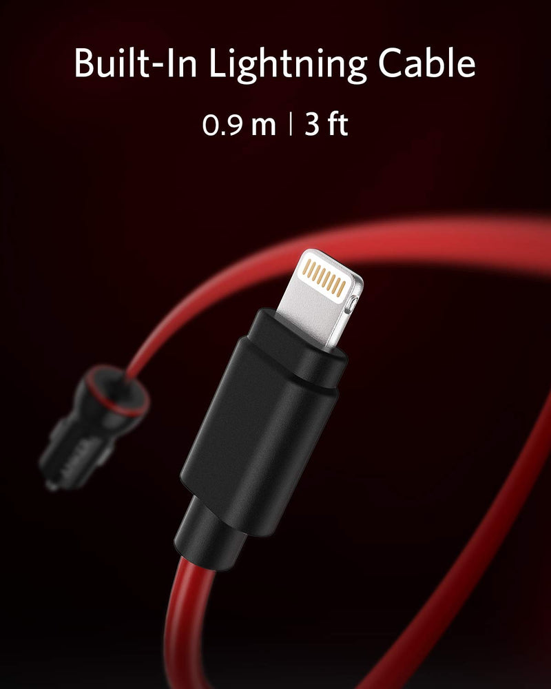  [AUSTRALIA] - iPhone Car Charger, Anker 12W 5V Lightning [Mfi-Certified], PowerDrive Car Charger with 3ft Apple Certified Cable, for iPhone 14 13 12 11 Pro Max mini XS XR X 8 7 6 Plus, iPad Pro/Air 2/mini, and More