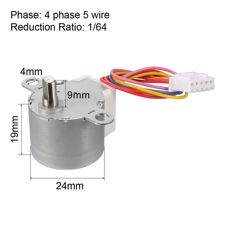  [AUSTRALIA] - uxcell 24BYJ48 DC 5V Reduction Stepper Motor Micro Reducer Motor 4-Phase 5-Wire 1/64 Reduction Ratio