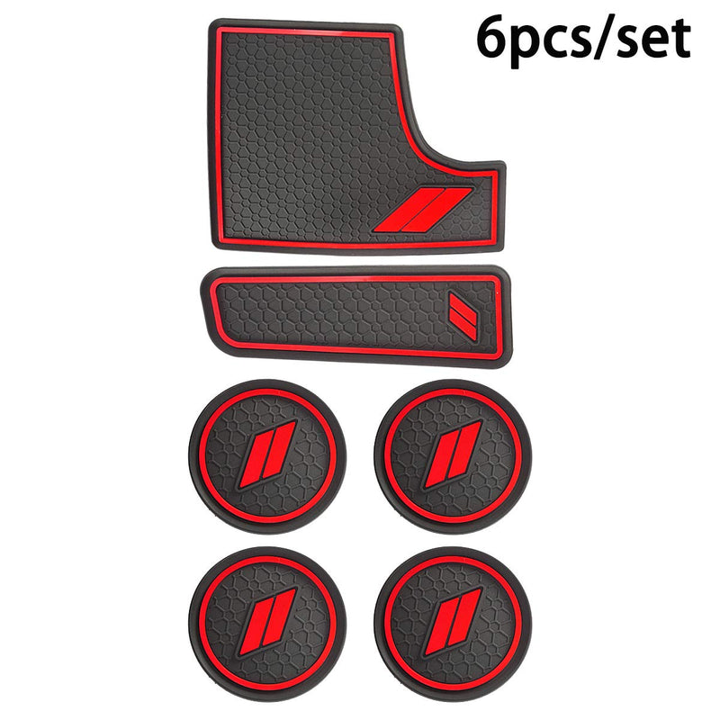  [AUSTRALIA] - Auovo Anti dust Mats for Dodge Charger 2015 2016 2017 2018 2019 2020 Accessories Custom Fit Cup Holder Liners Mats(6pcs/Set, red) red 6 pcs