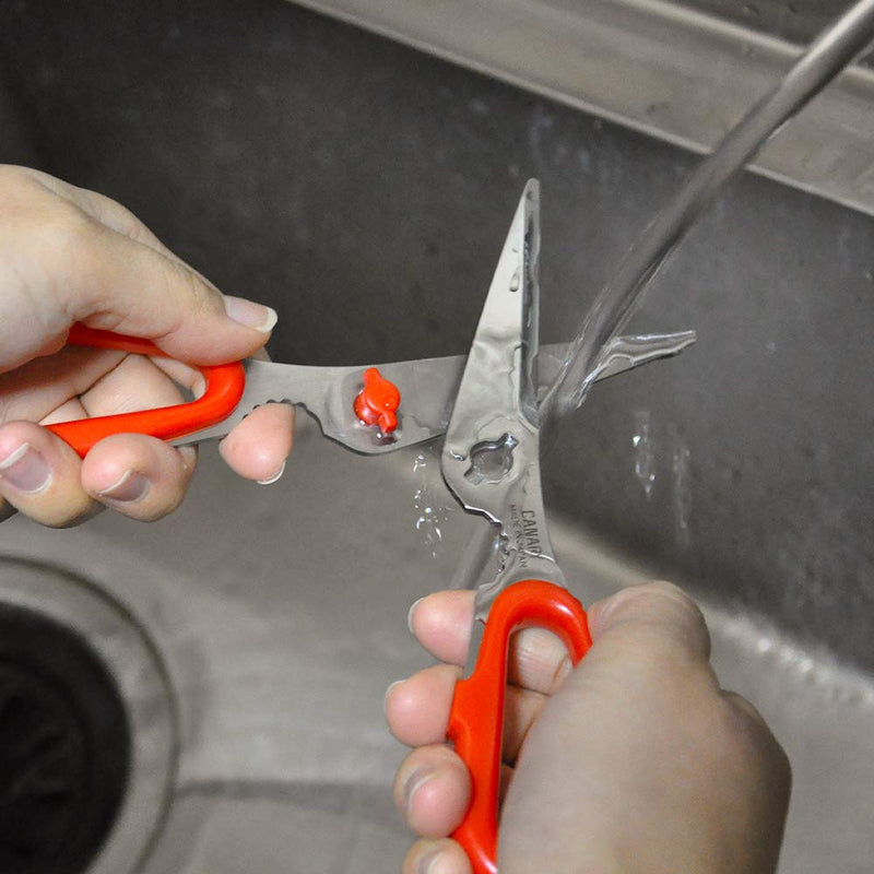  [AUSTRALIA] - CANARY Japanese Kitchen Scissors Come Apart Dishwasher Safe Blade, Easy Clean Easy Cut Kitchen Shears with Removable Blades, Made in JAPAN, Rust Proof Quality Stainless Steel, Red RED (TH-175)
