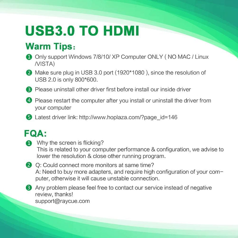  [AUSTRALIA] - USB to HDMI Adapter, HD Audio Video Cable Converter, USB 3.0 to HDMI for Multiple Monitors 1080P, Compatible with Windows XP/10/8.1/8/7 (Not Support Mac, Linux, Vista, Chrome (Gray) Gray