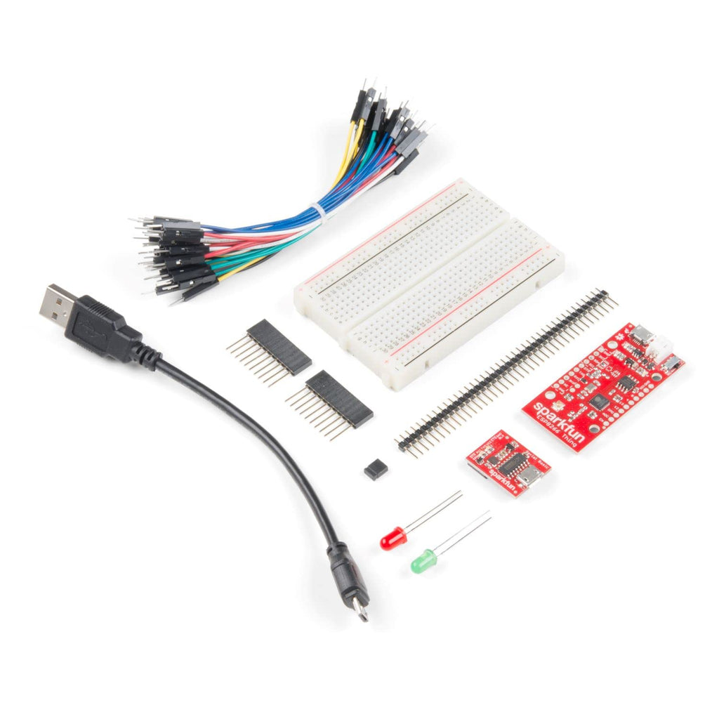  [AUSTRALIA] - SparkFun ESP8266 Thing Starter Kit for Internet of Things WiFi Development Includes headers jumper wires breadboard Serial breakout Mico-B USB Cable and LEDs Use to Start a Project or Learn IoT