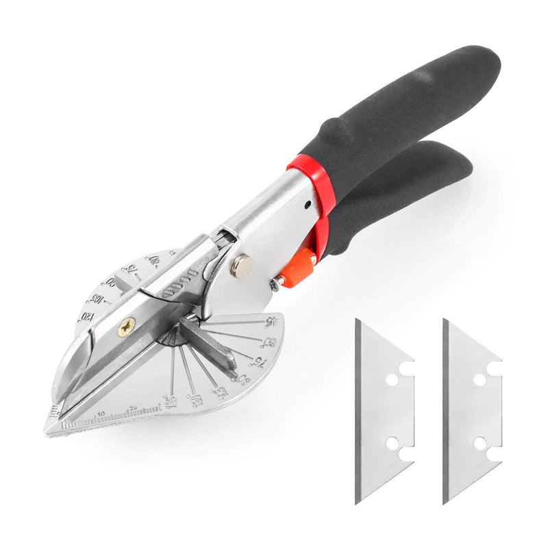  [AUSTRALIA] - QWORK Miter Shears Multifunctional Trunking Shears 45 to 135 Adjustable Degree for Cutting Various Shape Vinyl Plastic Wood Material Style 2