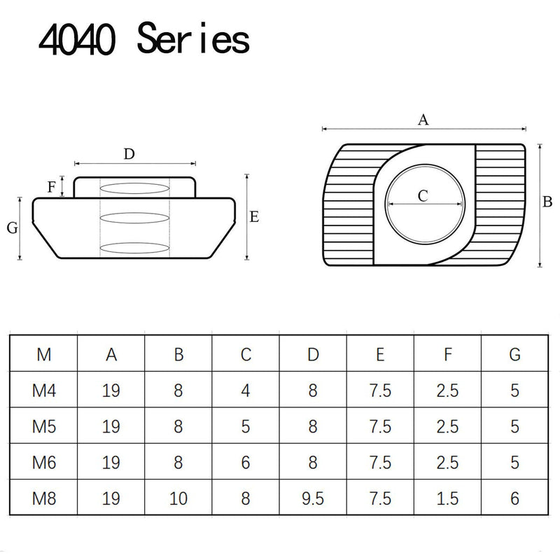  [AUSTRALIA] - 50Pcs 4040 Series M5 T Nuts, T Slot Nut Hammer Head Fastener Nut, Nickel Plated Carbon Steel Nut for Aluminum Profile(4040 Series M5)