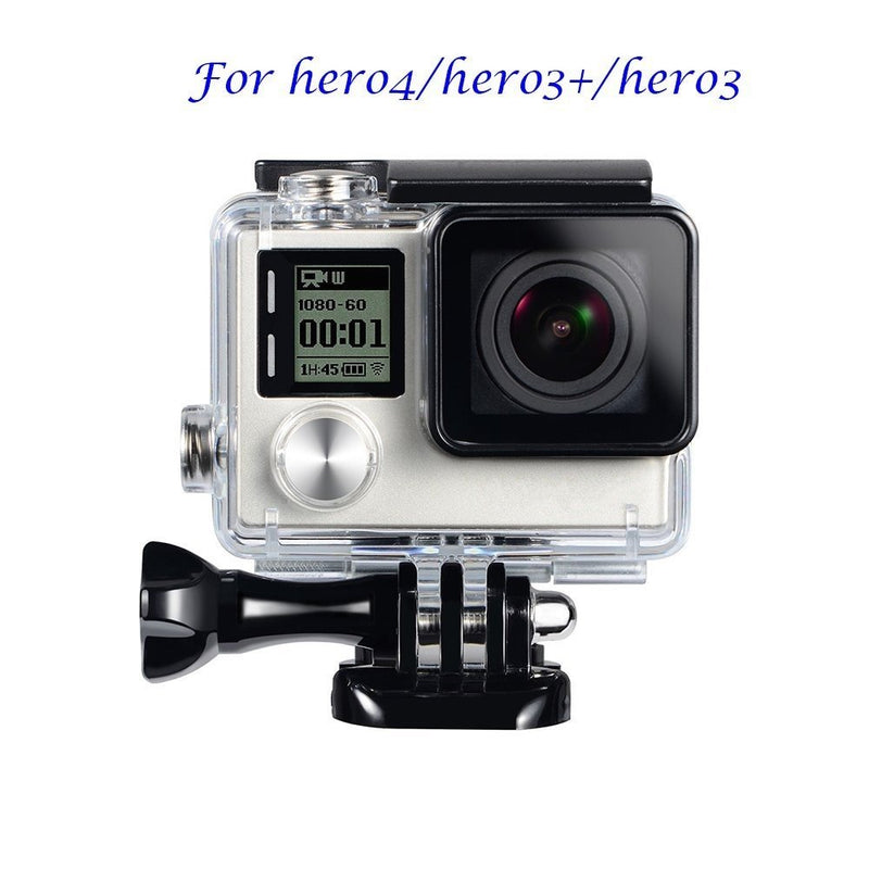  [AUSTRALIA] - Suptig Replacement Waterproof Case Protective Housing for GoPro Hero 4, Hero 3+, Hero3 Outside Sport Camera for Underwater Use - Water Resistant up to 147ft (45m)