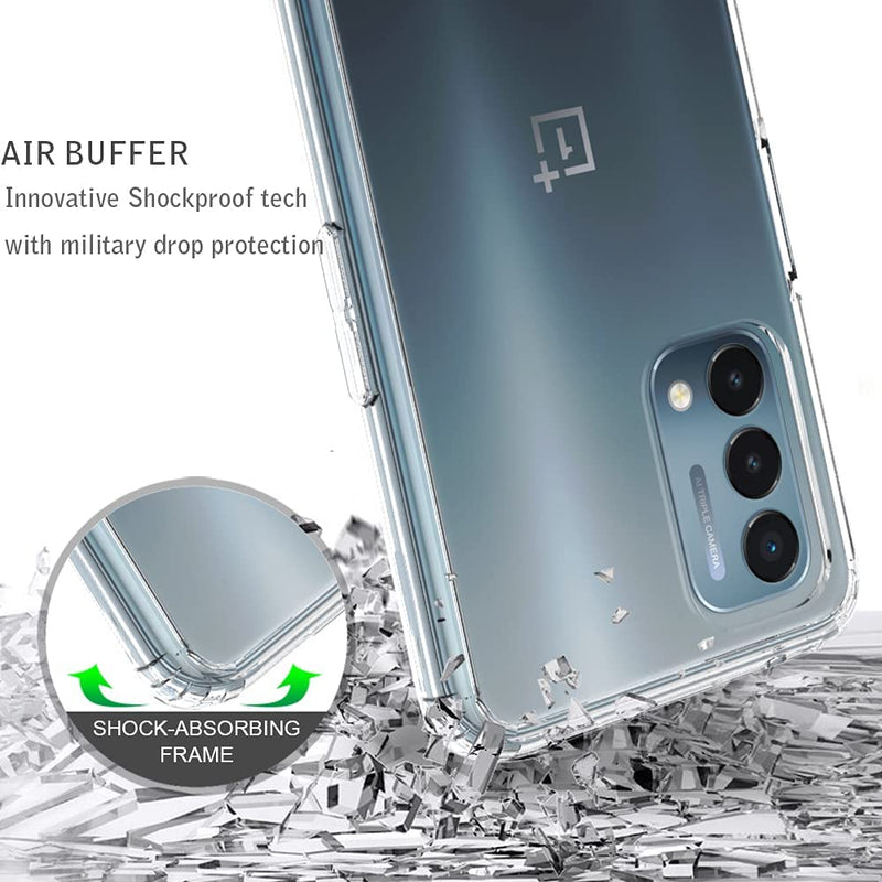  [AUSTRALIA] - Ftonglogy Cell Phone Case for OnePlus Nord N200 5G, Crystal Slim Air Buffer Clear TPU [Drop Proof]+ PC Shockproof Phone Protective Case Cover for OnePlus Nord N200 5G (Clear)