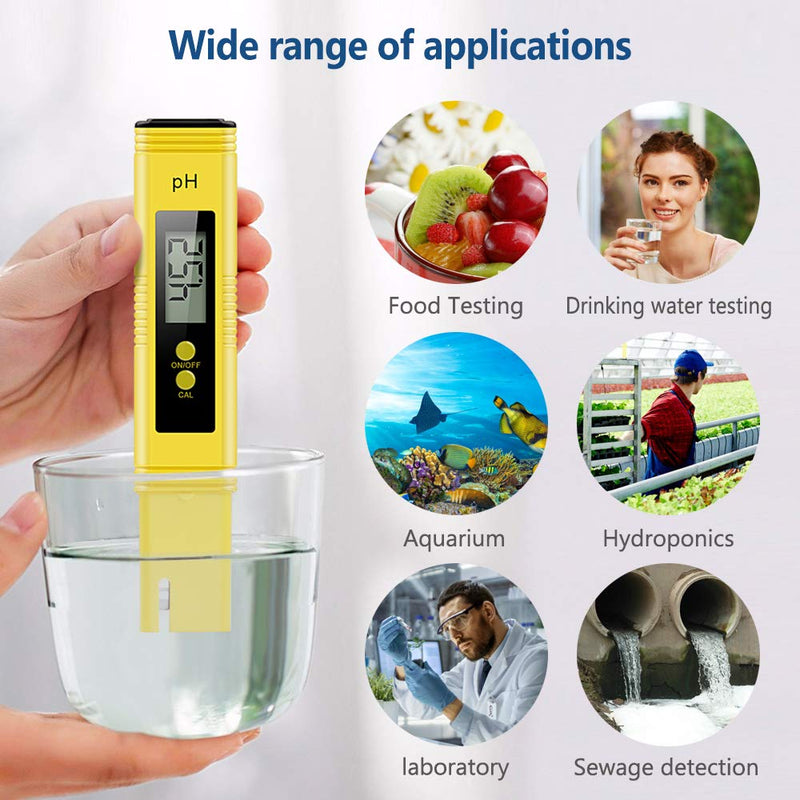 Alysontech Digital pH Meter, Water PH Test Meter with 0.00-14.00ph Measure Range/PH Meter with ATC,Water Quality Tester for Household Drinking Water, Swimming Pools, Aquariums,Hydroponics - LeoForward Australia