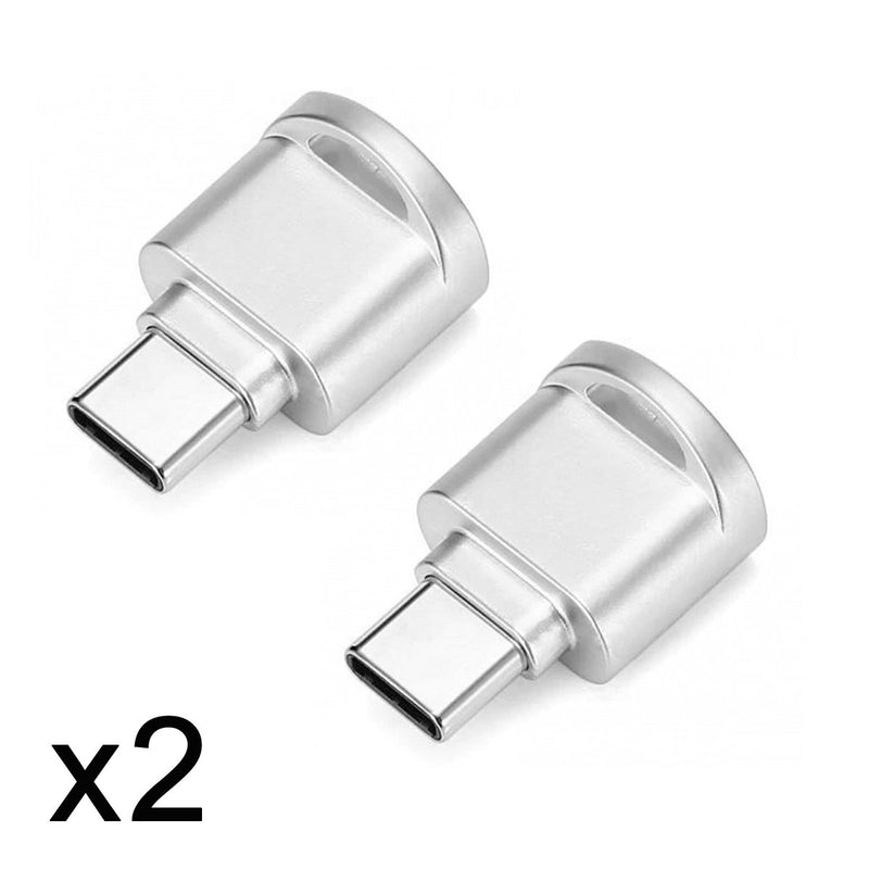  [AUSTRALIA] - Cablecc 2pcs USB 2.0 Type C USB-C to Micro SD SDXC TF Card Reader Adapter for Cell Phone