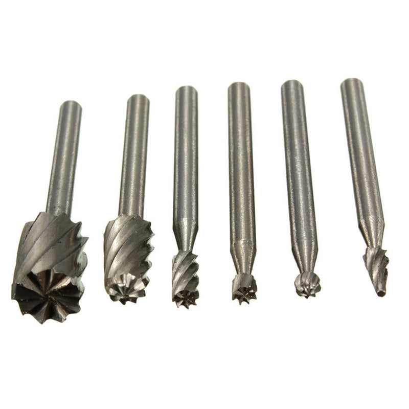 Urhelper 6-piece 1/8 Inch Shank HSS Wood Working Rotary Bits Set Routing Router Burrs Fits Dremel Tools - LeoForward Australia