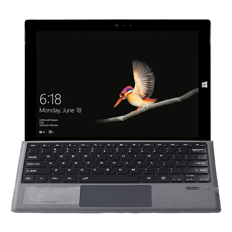  [AUSTRALIA] - Bluetooth 3.0 Wireless Keyboard with Touchpad for Microsoft Surface Pro 3/4/5/6/7 Portable Tablet Flip Stand Built in Battery Type C Charging Keyboard