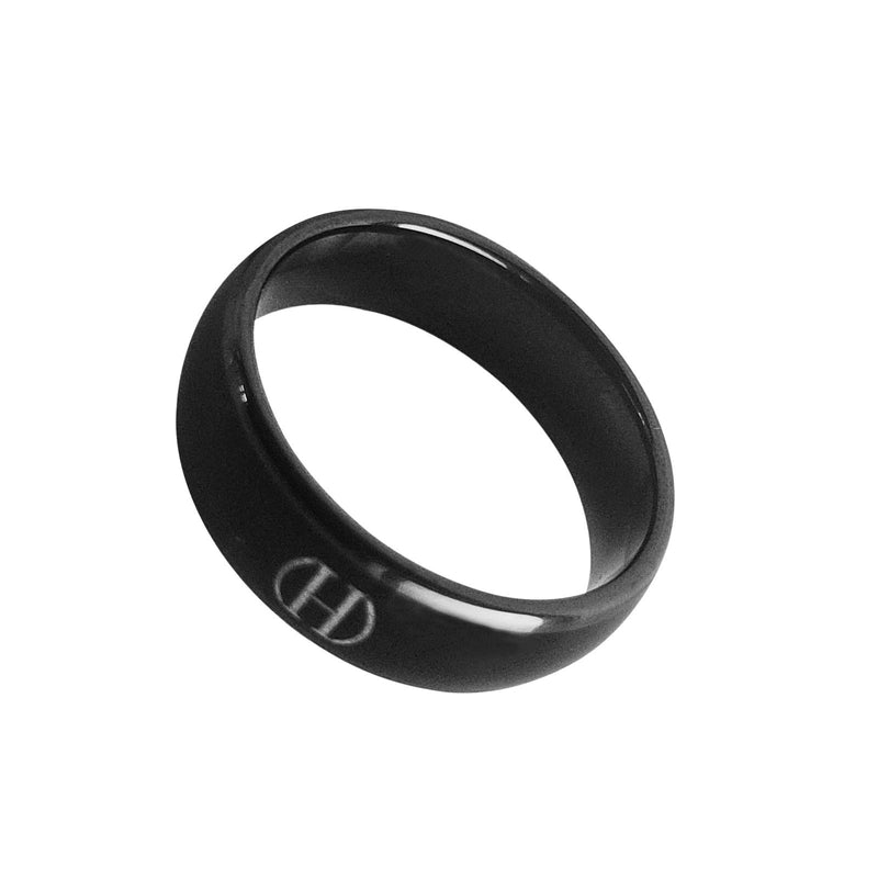  [AUSTRALIA] - HECERE Waterproof Ceramic NFC Ring, NFC Forum Type 2 215 496 Bytes Chip Universal for Mobile Phone, All-Round Sensing Technology Wearable Smart Ring, Fasion Ring for Men or Women (8#, Black) 8#
