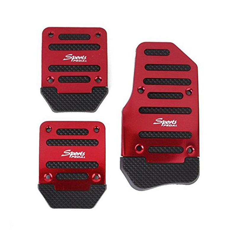  [AUSTRALIA] - Vosarea Car Non Slip Gas Brake Treadle Clutch Pedal Cover Pad Manual Pedals 3pcs (Red) Red