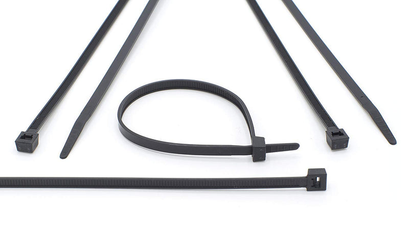  [AUSTRALIA] - 7 inch Black Nylon Zip Ties - Strong Zip Tie, Wire Ties - Indoor and Outdoor Rated -Screw Mounting Hole, Zip Ties (Wire Ties, Cable Ties), 100 Pack - Black - 7" 7 Inch