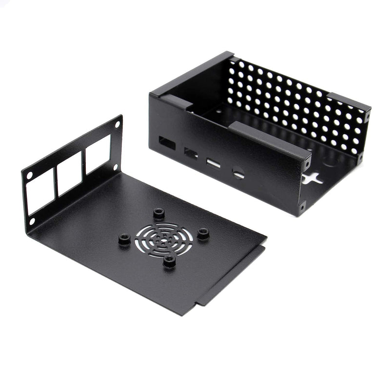  [AUSTRALIA] - Raspberry Pi 4 Case, Pi 4B Metal Case, Raspberry Pi 4 Model B Protective Metal Case with Cooling Fan and 3PCS Aluminum Heatsinks Compatible with Raspberry Pi 4B Computer Only (P100)