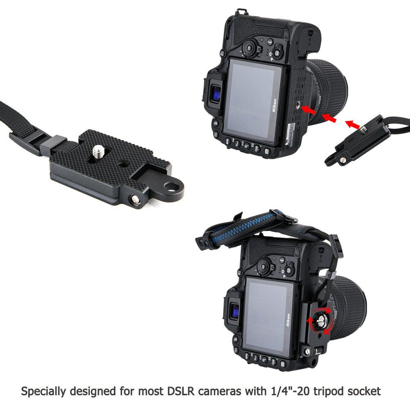  [AUSTRALIA] - JJC Deluxe DSLR Camera Hand Strap with Quick Release Plate for Canon EOS 90D 80D 70D 77D 60D 6D Mark II 7D Mark II 5D Mark IV III 5Ds R 1Dx Mark II EOS Rebel T8i T7i T6i T5i T7 T6 SL3 SL2 & More DSLR Blue Thread