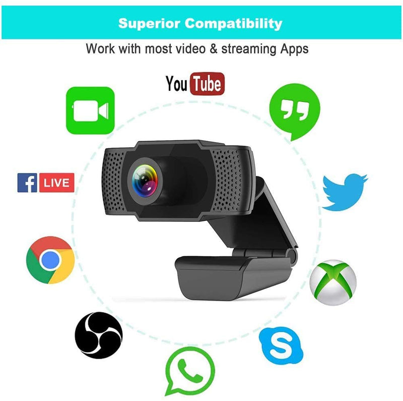  [AUSTRALIA] - YOLETO Webcam with Microphone 1080P HD USB 2.0 Web Cam for Computer Streaming Gaming Video Conference Lecture FaceTime