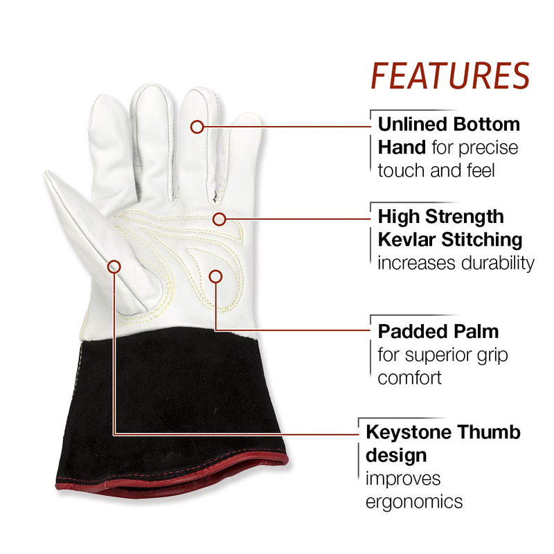  [AUSTRALIA] - Lincoln Electric Premium TIG Welding Gloves | Top Grain Leather | High Dexterity | Large | K2983-L TIG Gloves