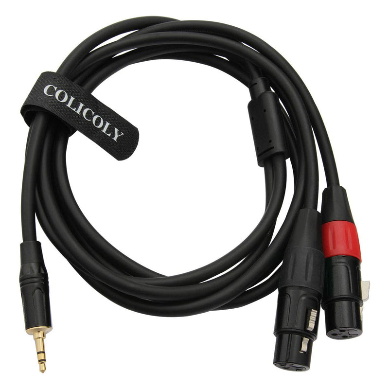  [AUSTRALIA] - COLICOLY Dual XLR Female to 3.5mm TRS Stereo Cable,1/8 inch Mini Jack to 2 XLR Female Y-Splitter Stereo Microphone Cable - 3.3feet 3.3 feet