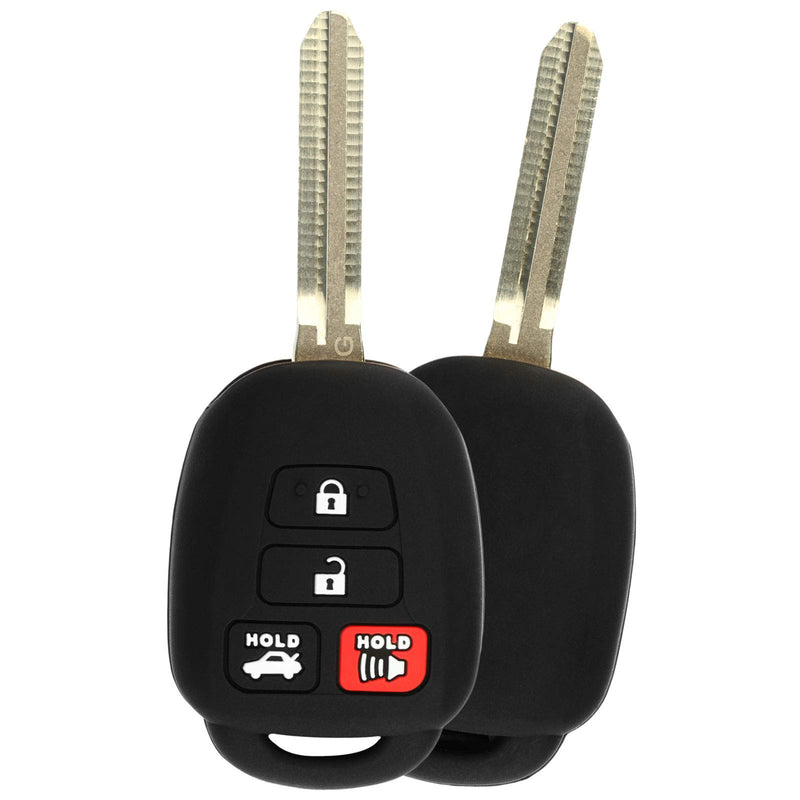  [AUSTRALIA] - KeyGuardz Keyless Entry Remote Car Key Fob Outer Shell Cover Soft Rubber Protective Case for Toyota Camry Corolla Rav4 HYQ12BDM Black