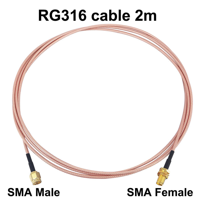 YOTENKO SMA Male to SMA Female RF Connector RG 316 WiFi Antenna Extension Cable 2M - LeoForward Australia