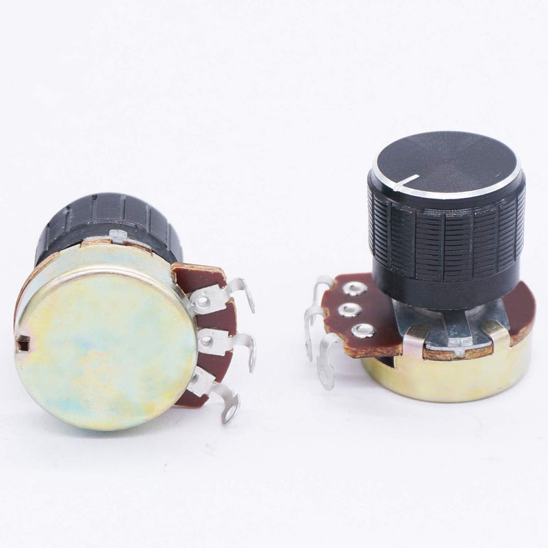 [AUSTRALIA] - TWTADE / 3pcs 50K ohm Potentiometer Single Turn Rotary Linear Variable Potentiometer + 3pcs black Aluminum alloy knob
