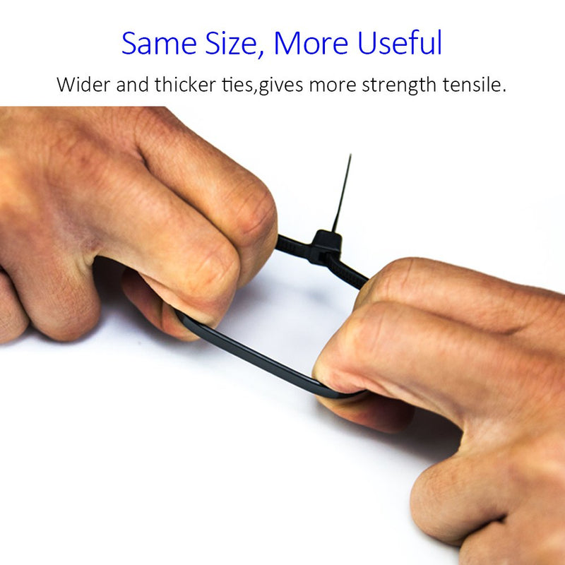  [AUSTRALIA] - Cable Zip Ties Heavy Duty 8 Inch, Ultra Strong Plastic Wire Ties with 80 Pounds Tensile Strength, 100 Pieces, Nylon Tie Wraps with 0.24 Inch/6mm Width in Black & White, Indoor and Outdoor UV Resistant