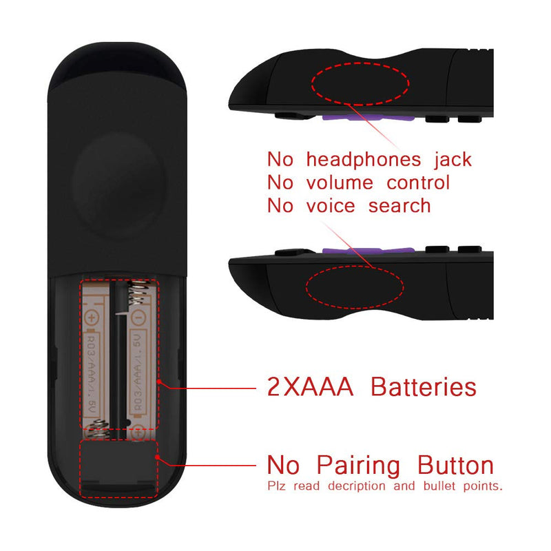 Gvirtue Lost Remote Control Replacement Compatible with Roku 1, Roku 2, Roku 3, Roku 4, (HD, LT, XS, XD), Roku Express. Do NOT Support Roku Stick, Roku Premiere, Roku Ultra, Roku TV or Roku Game - LeoForward Australia