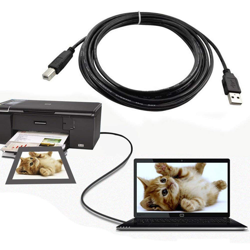  [AUSTRALIA] - AlyKets USB 2.0 Printer Cable/Cord for Canon MX492 MX490 MX479 MX472 MP150 MP230 MP499 Printer, Brother, HP, Lexmark, Epson, Dell, Xerox, Samsung etc and Piano, DAC (6 Ft Long) USB-A