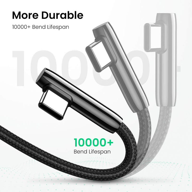 UGREEN USB C Cable 90 Degree Right Angle USB A to Type C Fast Charging Braided Cord Compatible with Samsung Galaxy S10 S10e S9 Plus Note 9 8 LG G8 G7 V40 V20 V30 Moto Z Z3 Nintendo Switch 1.5FT - LeoForward Australia