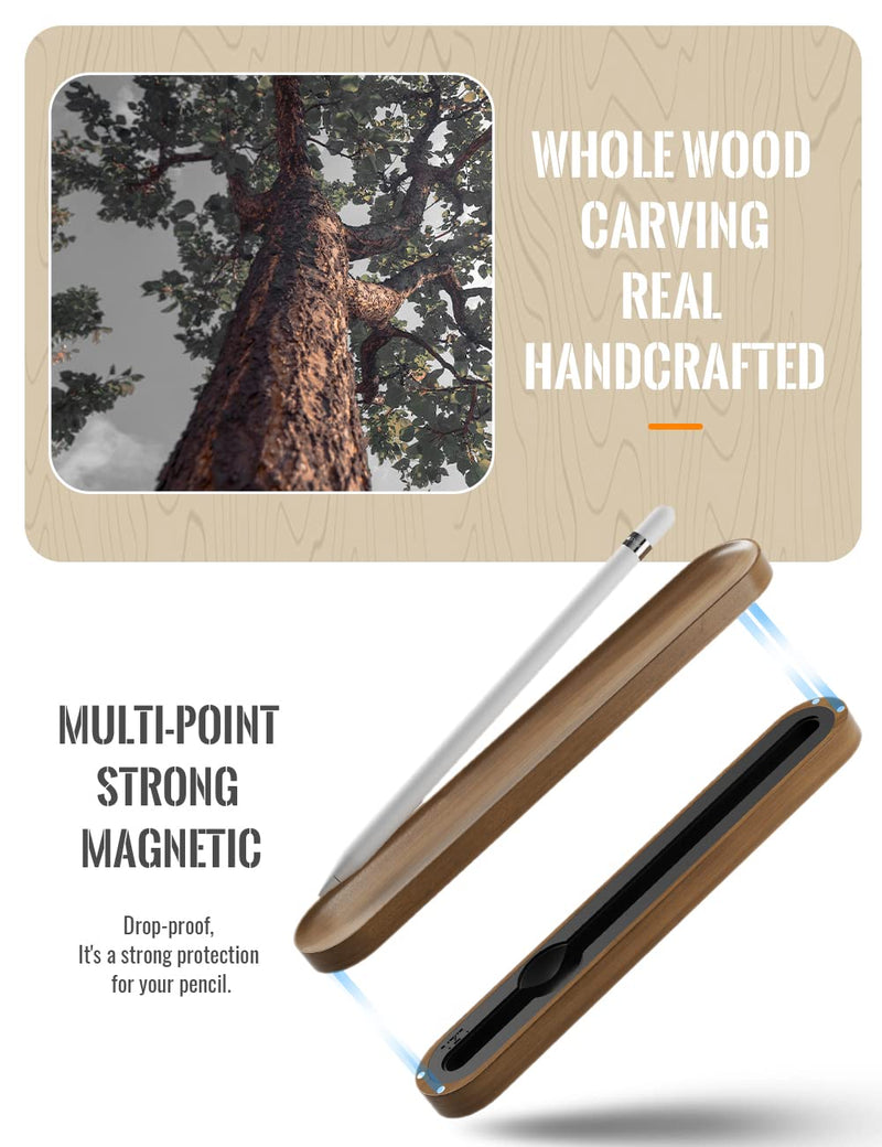  [AUSTRALIA] - AFOOYO Walnut Case Holder for Apple Pencil 1st and 2nd Generation Premium Carrying Case Protective Silicone Base Sleeve Compatible with Apple Pen Accessories, Pen Tips, Caps (Pencil with Thin Case) Silicone Case-Pencil with Thin Case