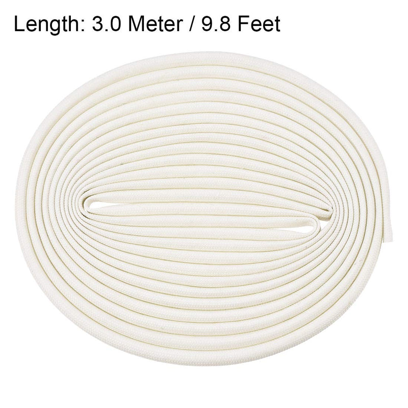  [AUSTRALIA] - uxcell Insulation Braid Sleeve, 9.8Ft-4mm High TEMP Silicone Fiberglass Sleeve White