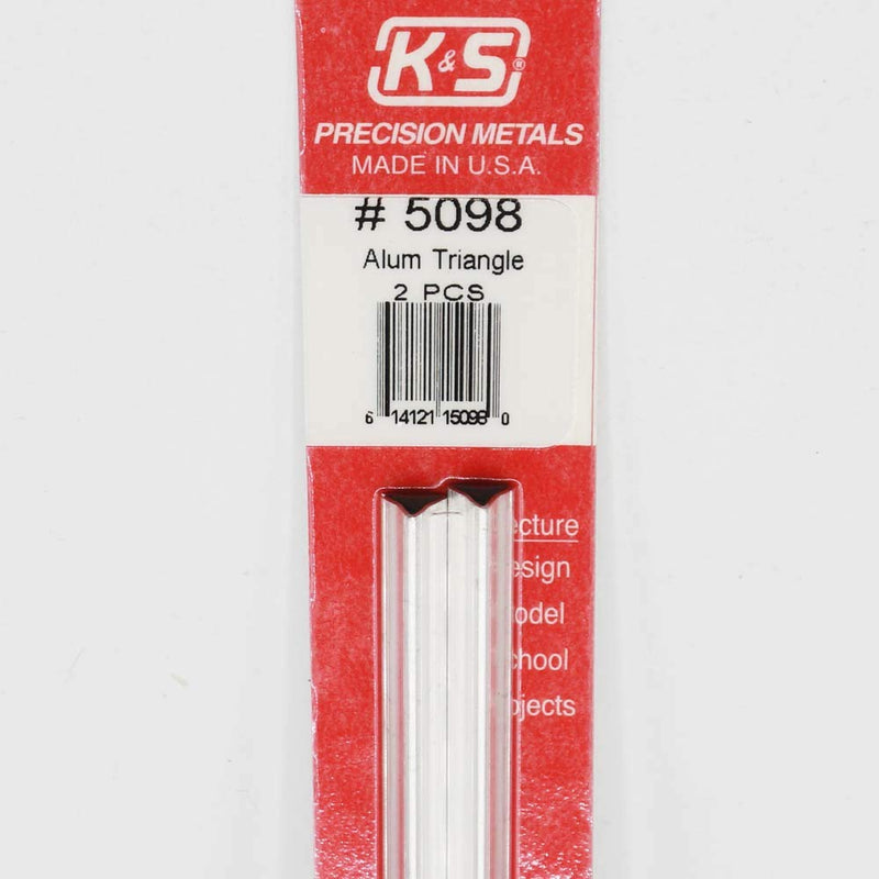 K&S Precision Metals 5098 Aluminum Triangular Tube Shape, Approximately 1/4" X 12" Long, 2 Pieces per Pack, Made in The USA - LeoForward Australia