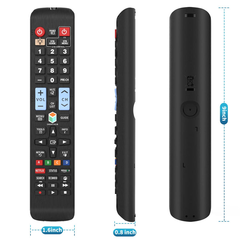  [AUSTRALIA] - Universal Remote Control for All Samsung TV Remote LCD LED QLED SUHD UHD HDTV Curved Plasma 4K 3D Smart TVs, with Buttons for Netflix, Prime Video, Smart Hub-Backlit