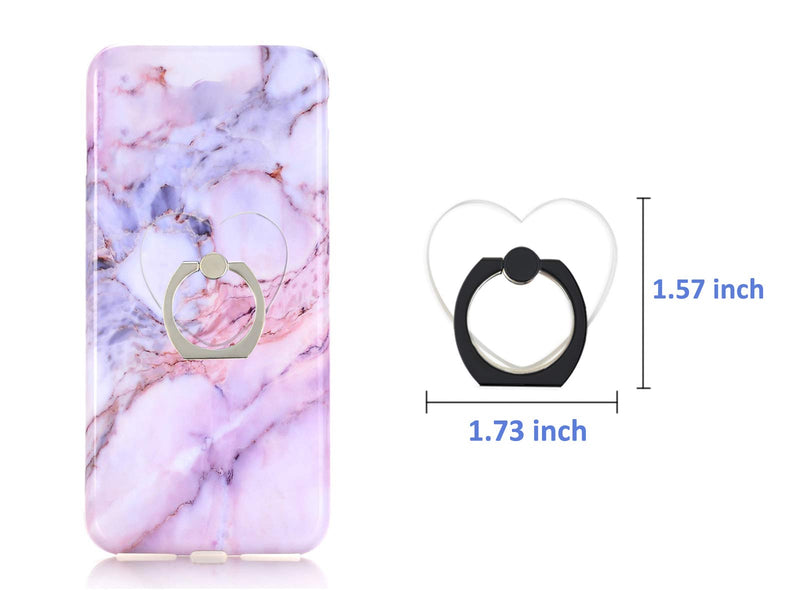  [AUSTRALIA] - lenoup Transparent Heart Cell Phone Ring Holder Kickstand,360 Rotation Clear Heart Cell Phone Finger Ring Grip Stand for Phones,Pad