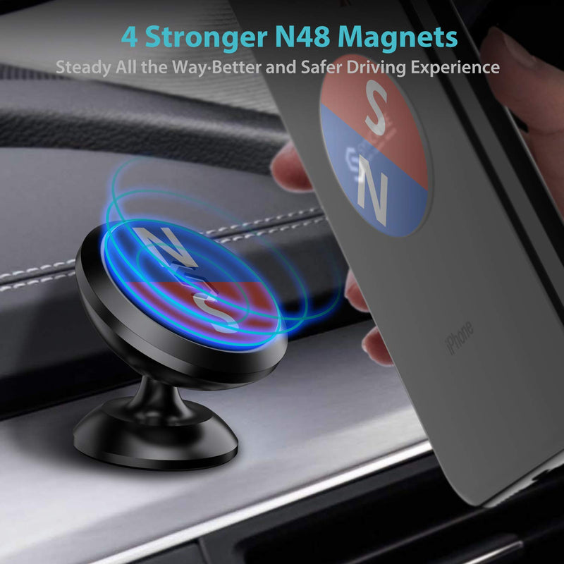 Magnetic Phone Car Mount, Syncwire Universal Car Phone Holder for Dashboard, Cell Phone Car Kits, 360° Adjustable Magnet Cell Phone Mount Compatible with iPhone, Samsung, LG, GPS, Mini Tablet and More Dash - LeoForward Australia