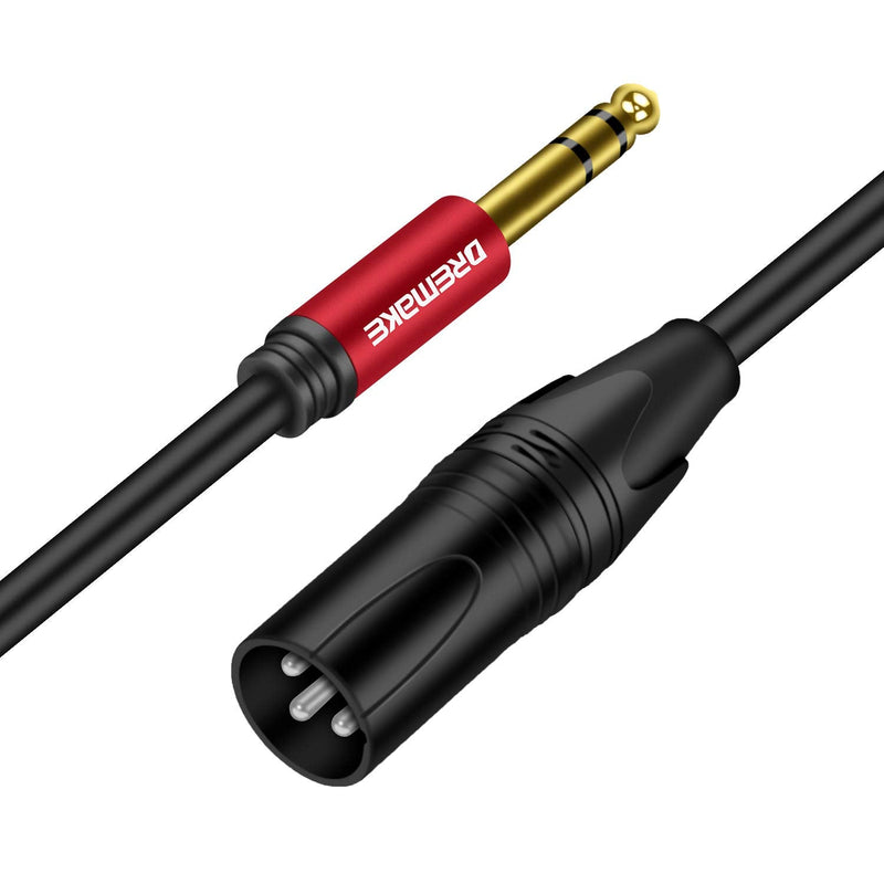  [AUSTRALIA] - DREMAKE 25 Foot TRS Stereo 6.35mm 1/4 Inch to XLR Balanced Mic Cable Male to Male Audio Patch Cord for Speakers, Amplifier 25FT/7.5M