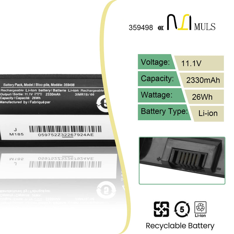  [AUSTRALIA] - MULS 359498 Replacement Battery Compatible with Bose SoundLink II III 404600 Soundlink 2 Soundlink 3 330107A 404900 359498 330107 330105A 404600 359495 330105 11.1V 26Wh