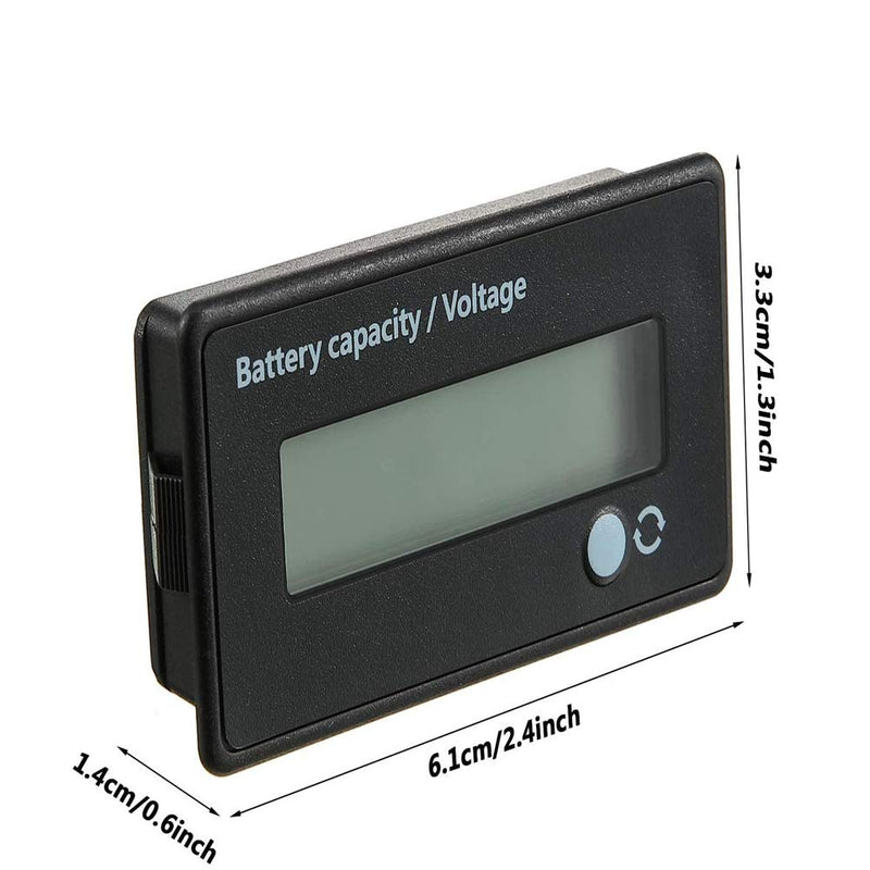 LCD Battery Capacity Monitor Gauge Meter,Waterproof 12V/24V/36V/48V 72V Lead Acid Battery Status Indicator,Lithium Battery Capacity Tester Voltage Meter Monitor (Green) Green - LeoForward Australia