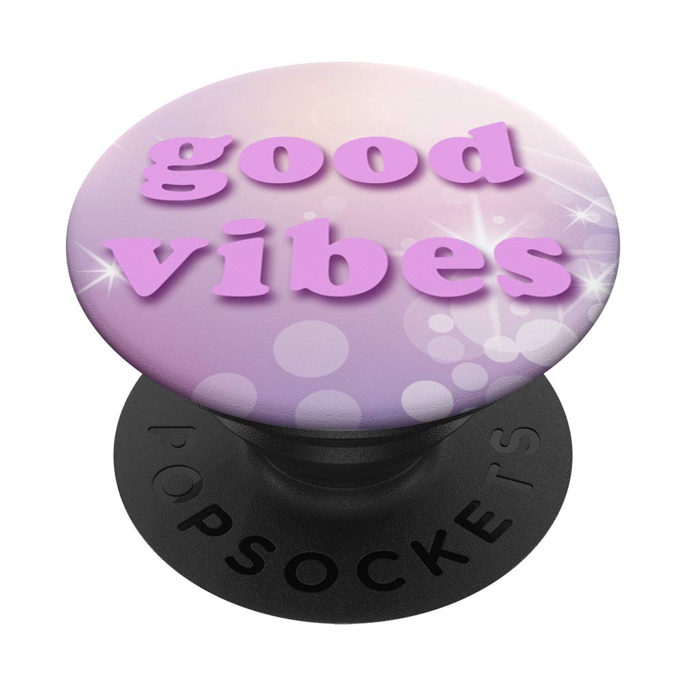  [AUSTRALIA] - Good Vibes Pop Phone Grip For Smartphones & Tablets PopSockets PopGrip: Swappable Grip for Phones & Tablets Black
